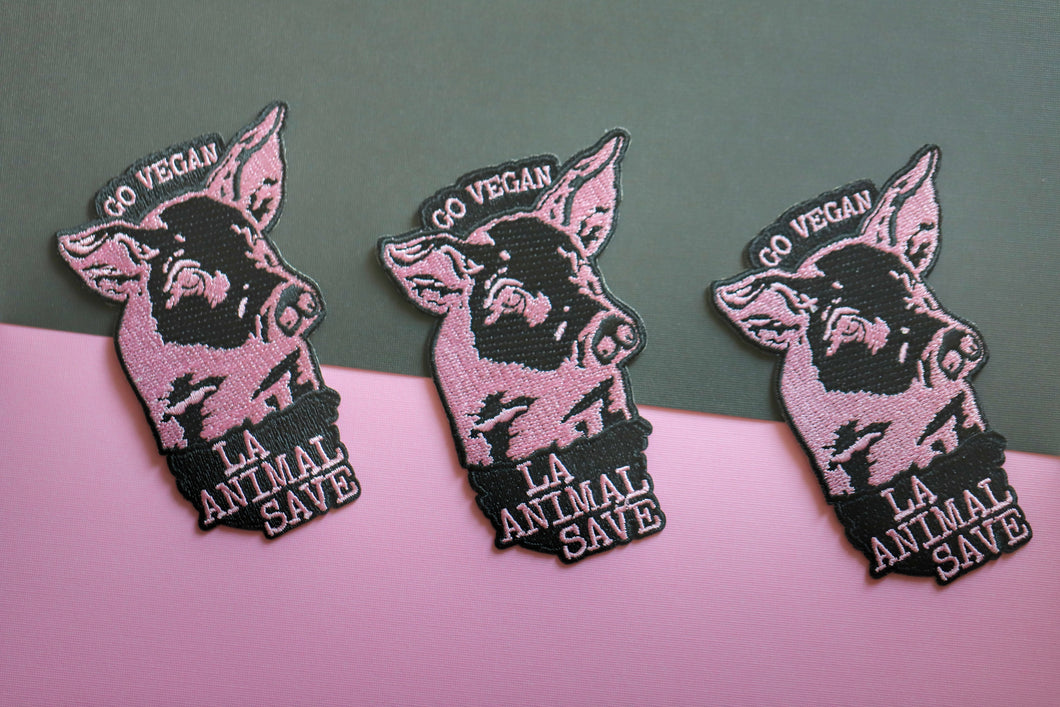 LA Animal Save Embroidered Pig Patch
